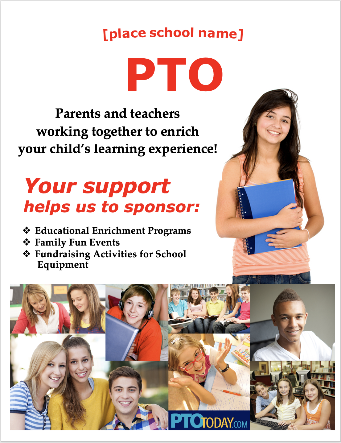 PTO Poster for Middle Schools